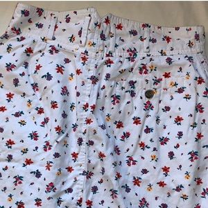 vintage floral denim skirt